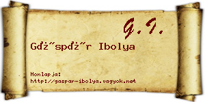 Gáspár Ibolya névjegykártya